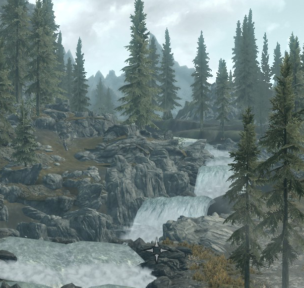 "Skyrim screenshot near Whiterun, uGridsToLoad=7"