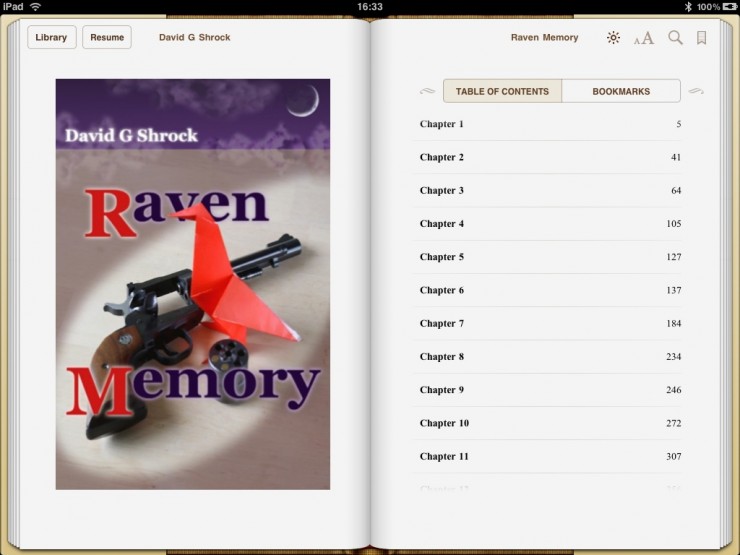 "screenshot of contents page in iBooks"