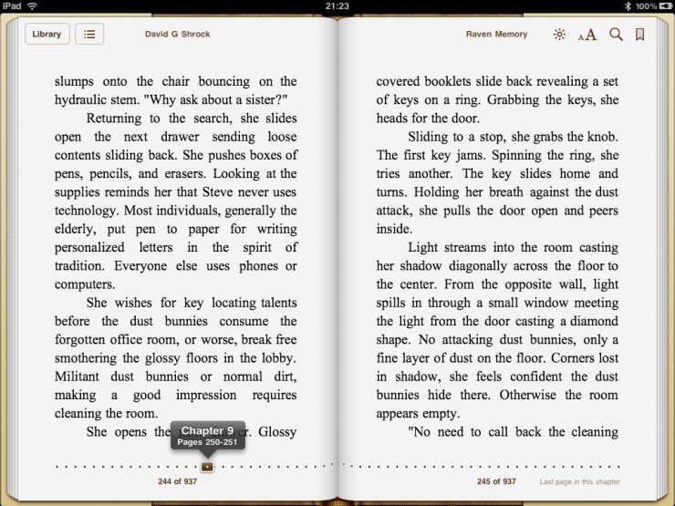 "screenshot of iBooks showing chapter and page"