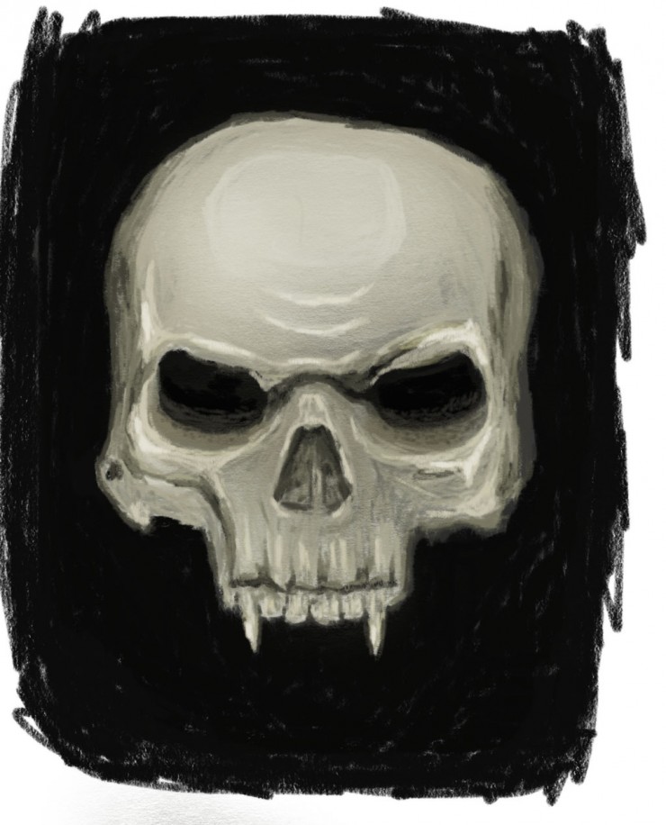 "drawing a skull step 5"
