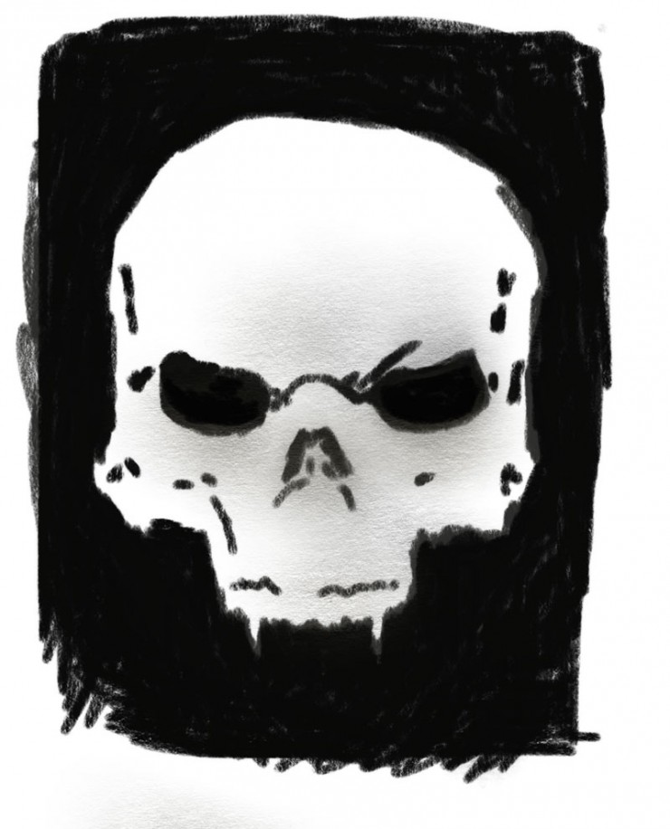 "drawing a skull step 3"