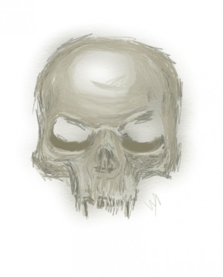 "drawing a skull step 2"