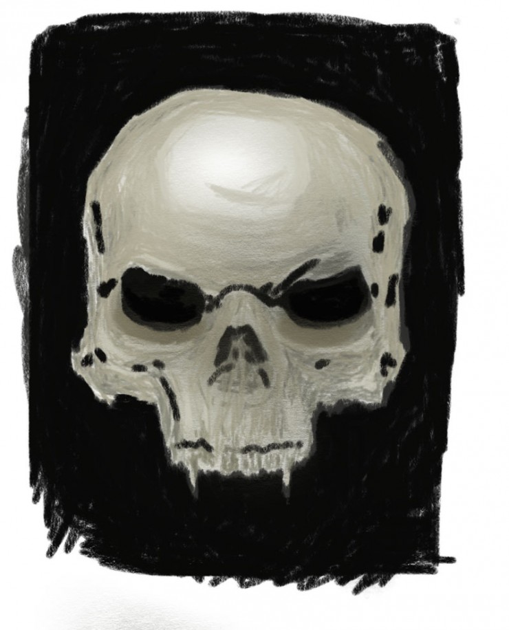 "drawing a skull step 4"